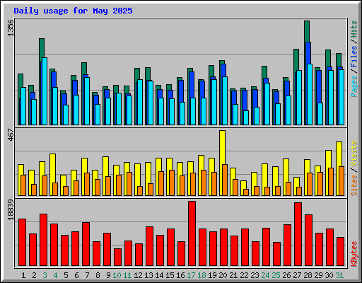 Daily usage for May 2025