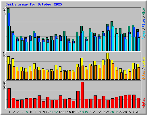 Daily usage for October 2025