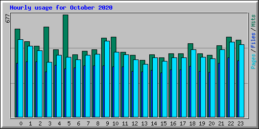 Hourly usage for October 2020